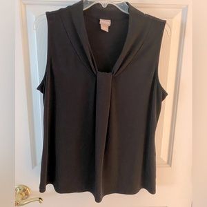 Chico's Sz 2 Sleeveless Black Top